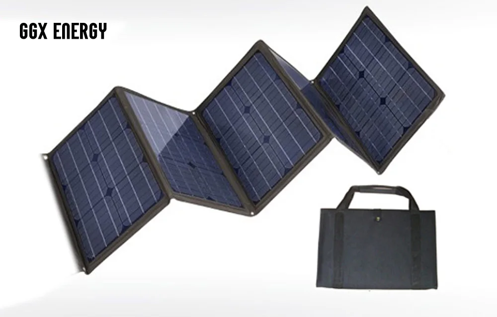 Refurbished Price of  GGX ENERGY 100W Foldable Solar Panel Charger Bag Solar Regulator 12V Car Boat Battery Charger Solar
