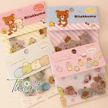 80 шт./упак. Япония мультфильм Rilakkuma& Friends серии ПВХ стикер пакет студентов украшения этикетки канцелярские наклейки