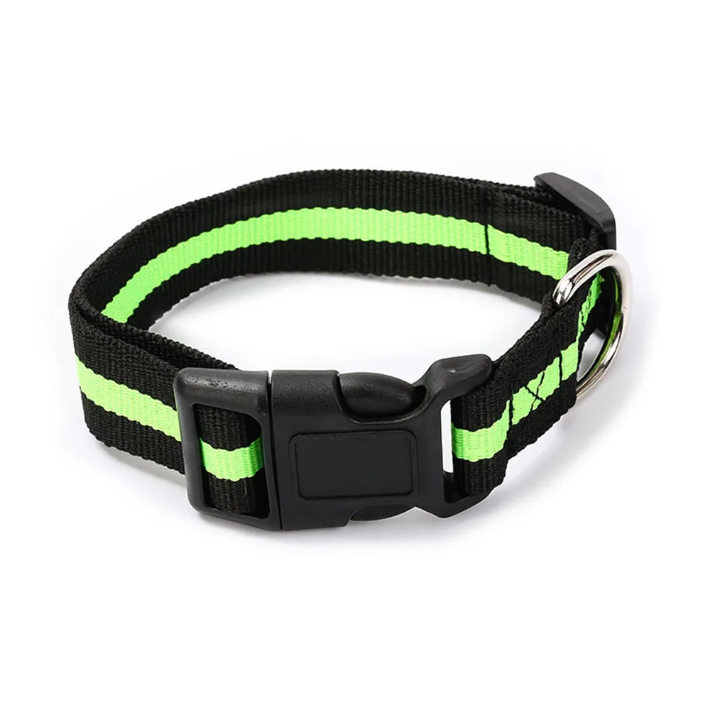 dog pet collar night safety Adjustable Polyester Metal quick release
