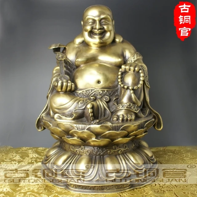 

wholesale bronze factory Copper crafts Bronze lotus laughing buddha maitreya