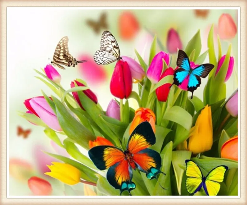 

2017 DIY Diamond Painting Needlework round Full Diamond Embroidery Flower Vase and buttifly Painting Pattern Home Decoration