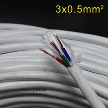 3 pin 0,5 мм RVV электрический провод для слабый ток синий красный и зеленый для L N и GND Макс. Напряжение 250V