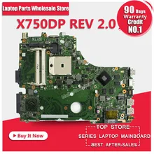 For asus X550DP K550D Laptop Motherboard X750DP REV:2.0 60NB01N0-MB1020 69N0PPM10A01(01) Mainboard 100%tested&fully work