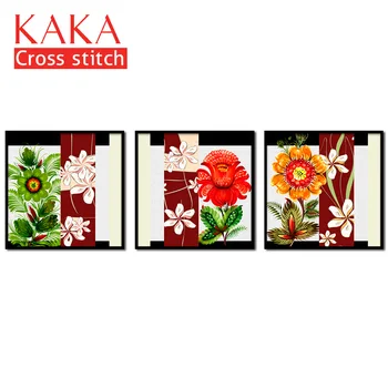 

Cross stitch kits,Embroidery needlework sets with printed pattern,11CT-canvas for Home Decor Painting,Flowers Full NCKF142