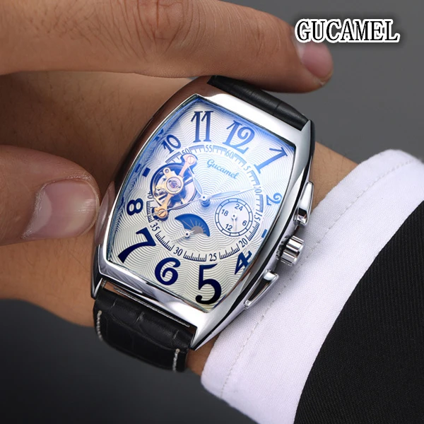 

Top Quality Automatic Mechanical Watches Men Montre Homme Luxury Tourbillon Business Men Watch All Subdials Work Wristwatch Male