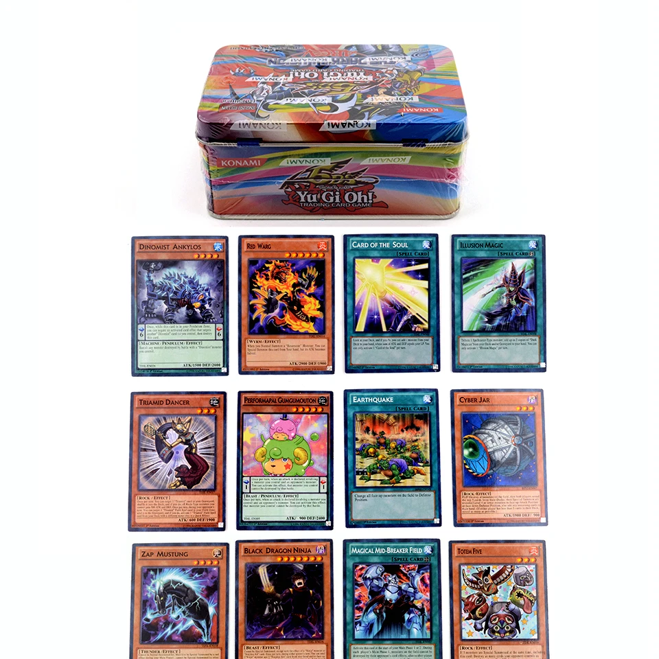 60 шт./компл. английский Yugioh карты с тонкой металлической коробке коллекция карты Yu-Gi-Oh игры Бумага карточные игрушки для детей и взрослых