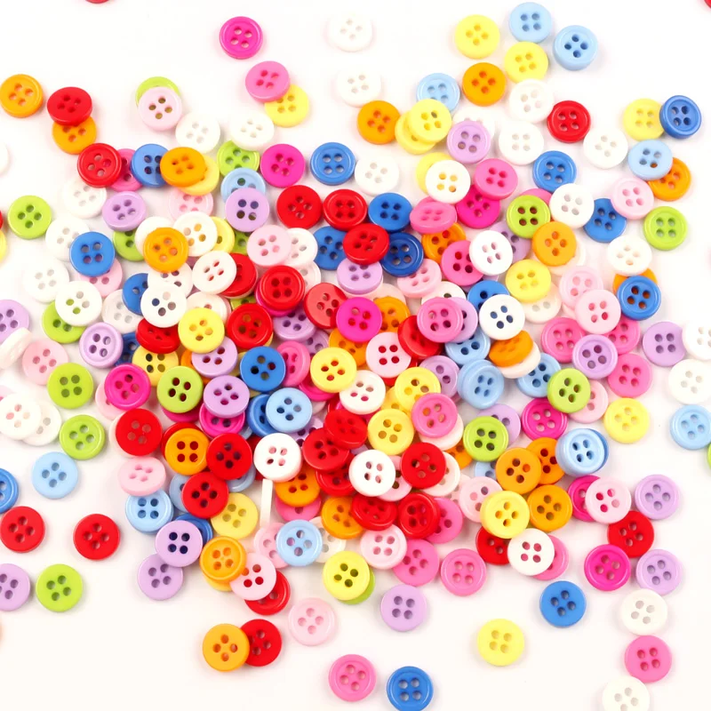 

LF 300Pcs Mixed Round 9mm Resin Sewing Buttons For Cloth Needlework Flatback Scrapbooking Crafts Decorative Diy Accessories