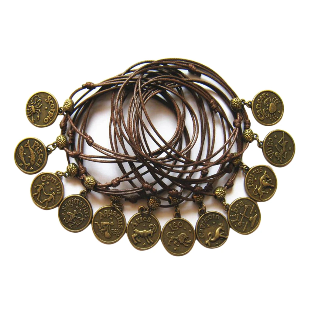 1 Set Pendants Beads Cord Charms Material For DIY 12pcs Constellation Bracelet Bangle Supplies