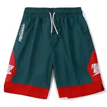Мужские спортивные шорты боковые Лоскутные контрастные цвета с буквенным принтом уличная винтажная короткая спортивная одежда Fs507