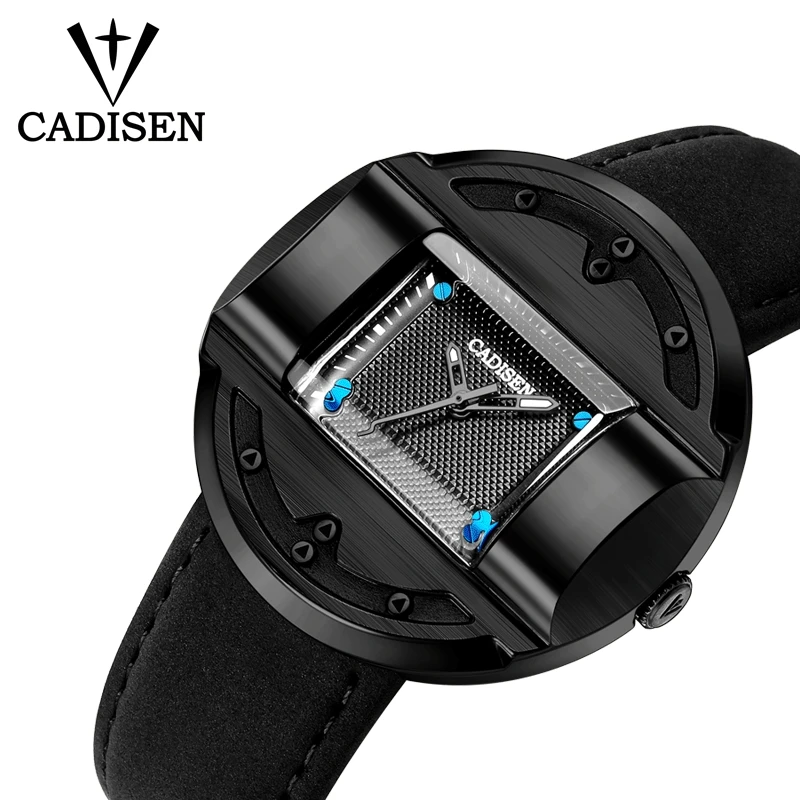 

CADISEN Men Watches Fashion Sports Creative Luxury Brand Men's Quartz Clock Leather Army Military Wristwatch relogio masculino