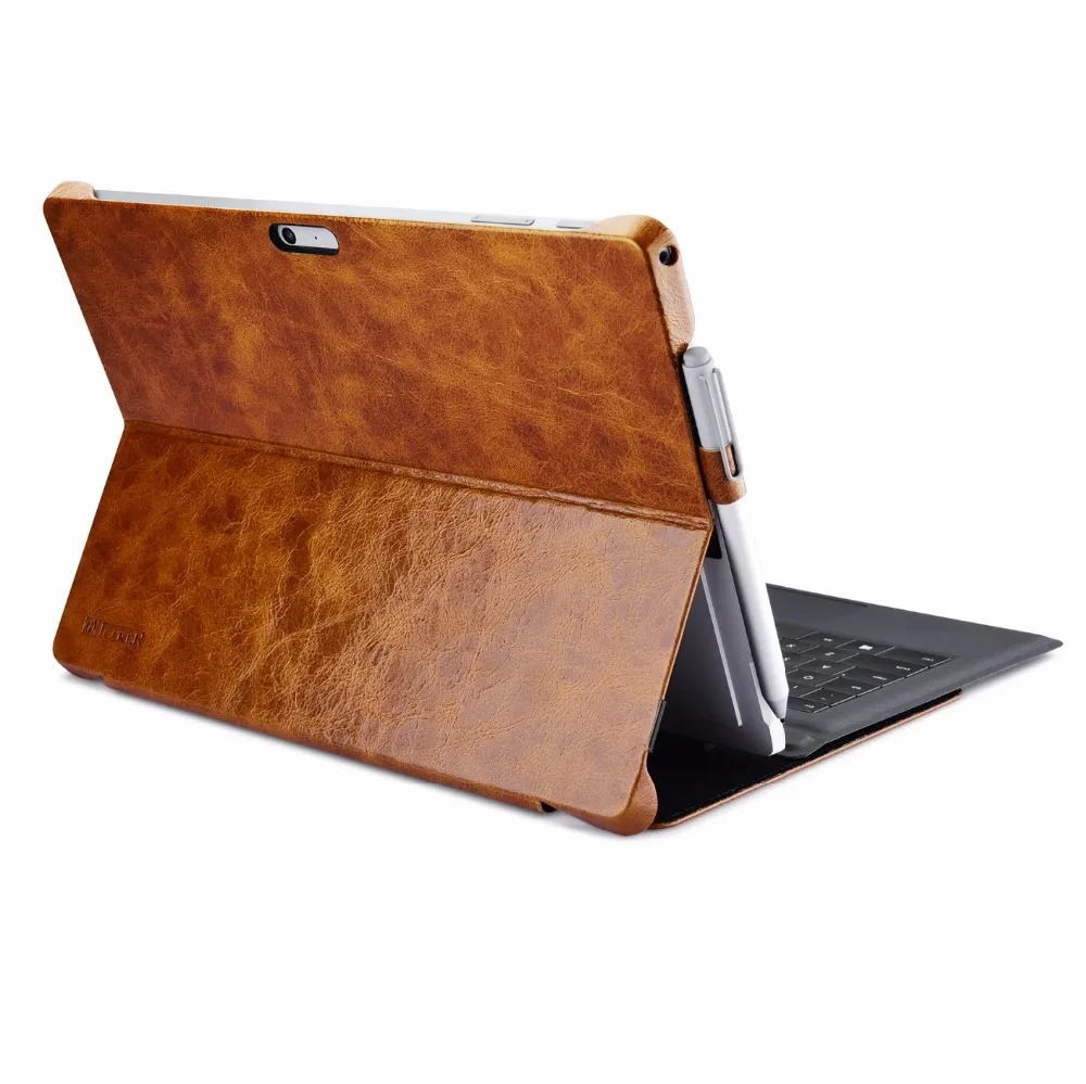 Icarer винтажный Чехол книжка из натуральной кожи для Surface Pro 7 8 Ретро вощеной 6 5 4