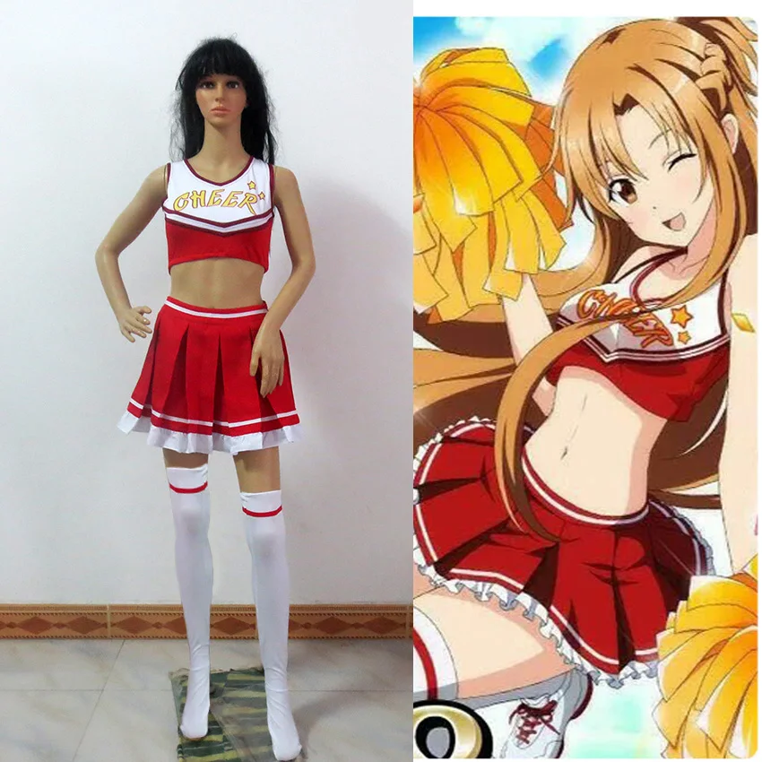 السيف الفن online المشجع asuna تأثيري زي موحد الزي يهتف اللباس هالوين ازياء تفصيل شحن مجاني السيف الفن online المشجع asuna تأثيري زي موحد الزي يهتف اللباس هالوين ازياء تفصيل شحن مجاني