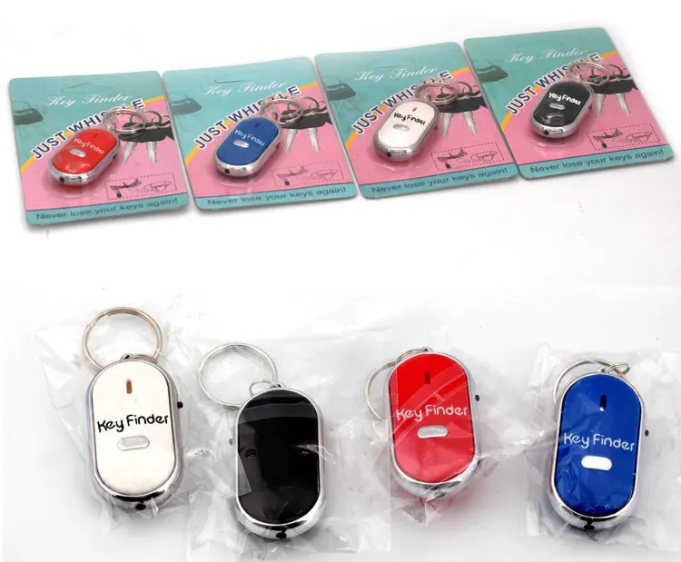 Key Anti-Lost Find Object Key Machine Whistle Finder Led Luminous Sound Control Keychain Sound Control Alarm Random Color