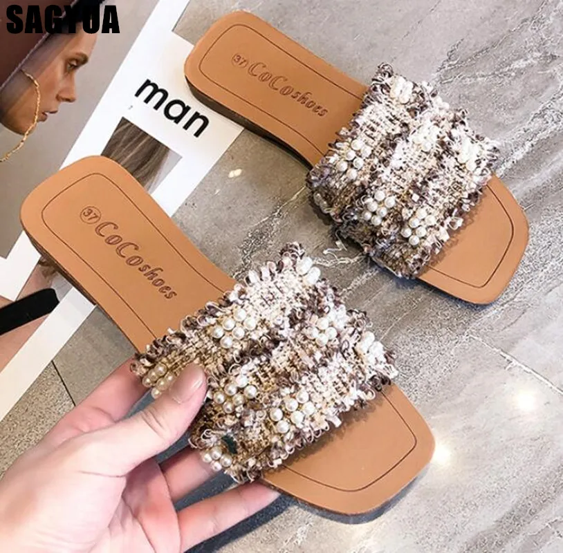 

2019 fashion Women slippers Summer Open toe casual shoes Ladies Flat shoes outdoor Female Beach sandals Girls flip flops A496