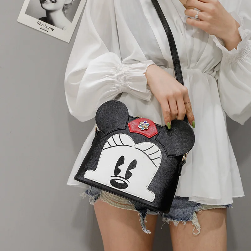 Дисней плюшевый рюкзак Микки Маус новая женская сумка через плечо для девочек милая сумка на плечо модная сумка