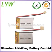 5X ultra dünne LP402030 3,7 v 200 mah li-po batterie für smartwatch