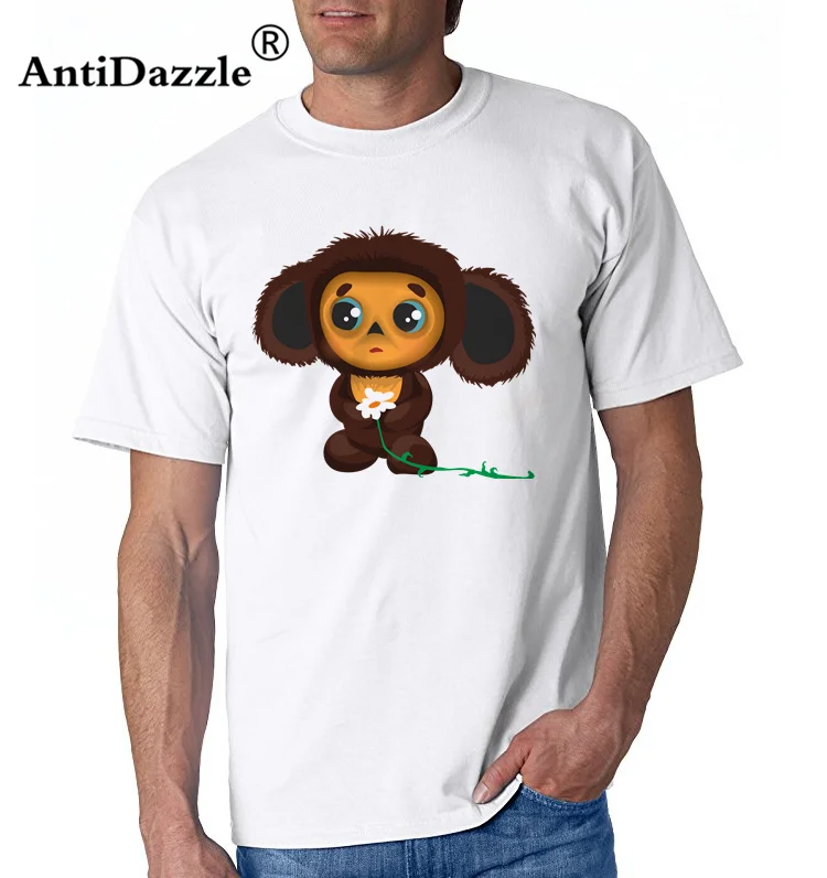 

Cheburashka Men's T-Shirt O-Neck Summer Male Tee Shirt Short Sleeve 100%Cotton TShirt Of Man Fitness Oversized Tee For Teenager