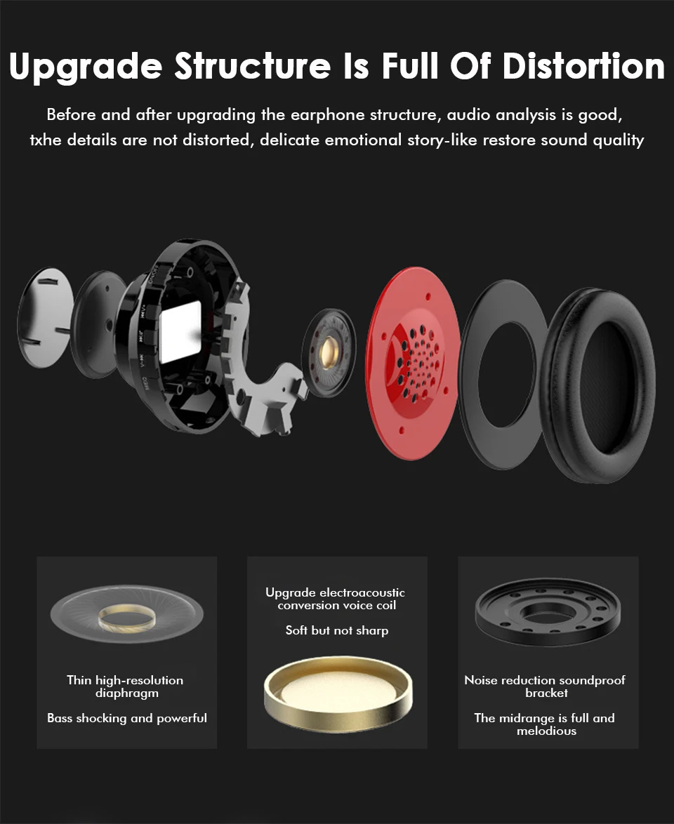 Bluetooth Headphone Luminous Wireless Headphones Bluetooth Bass Headset With Microphone  mp3 player for iphone samsung galaxy (6)