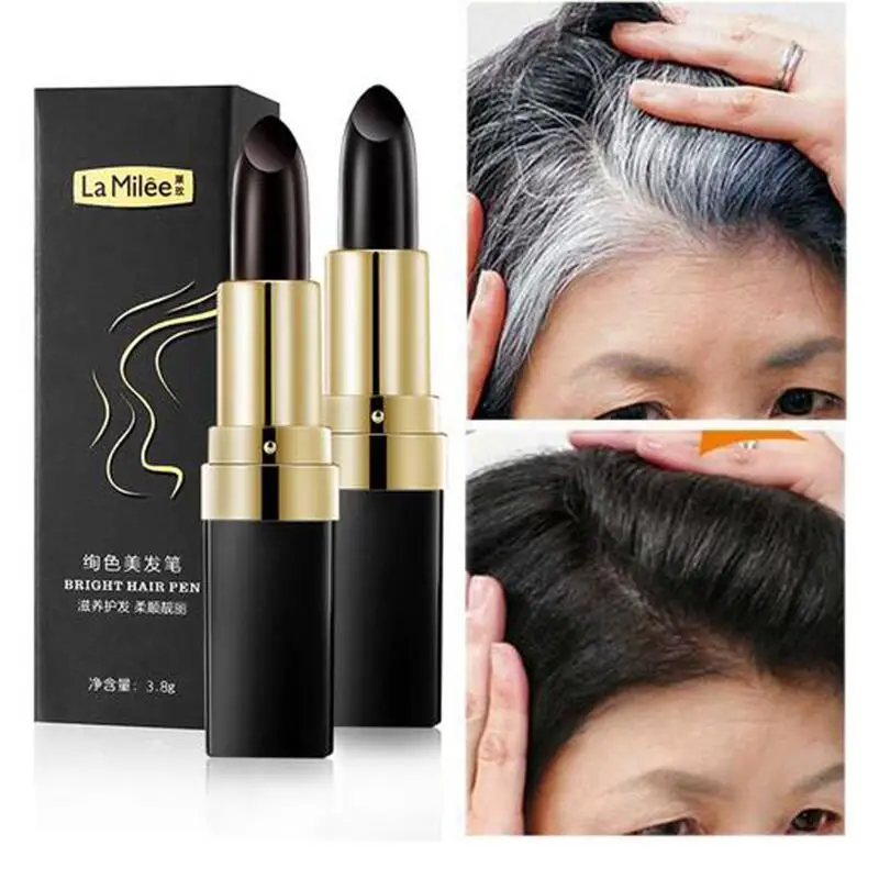 

Hot Sell One-Time Hair dye Instant Gray Root Coverage Hair Color Modify Cream Stick Temporary Cover Up White Hair Colour Dye 3.8
