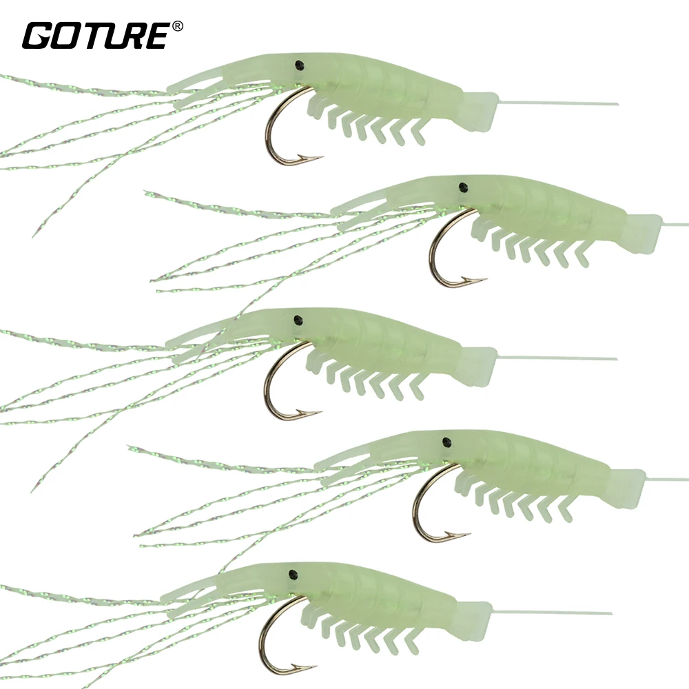 Goture Silicone Bait Shrimp Lure Luminous Soft Lure 30pcs/lot Carp Fishing Lures Fish Artificial Baits for Fresh Water Fake Lure 5pcs lot 10cm soft shrimp artificial baits fishing simulation noctilucent prawn lures anabaena smell hook baits fishing lure