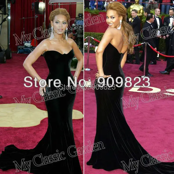 black velvet fishtail dress