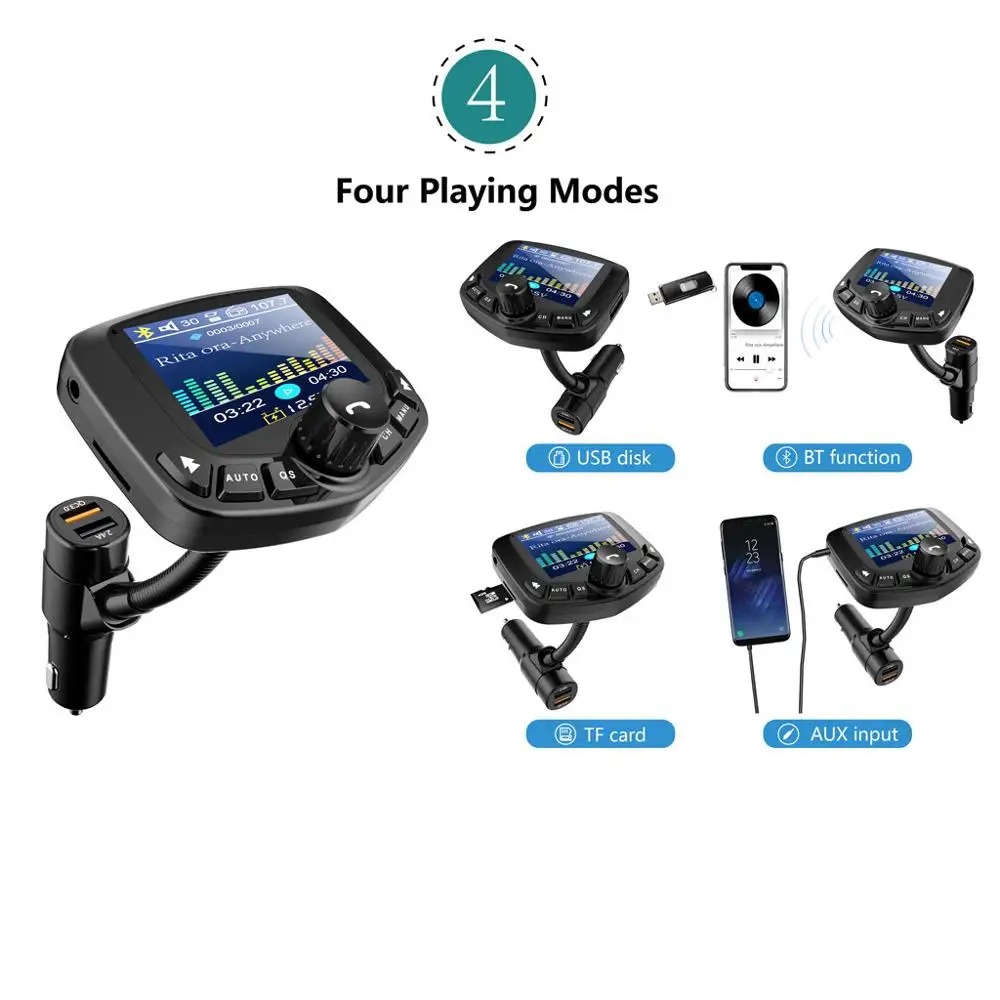 

LED display Bluetooth Stereo Car Kit MP3 Player FM Transmitter Modulator Hands free USB Charger Automobile Music Audio Receiver