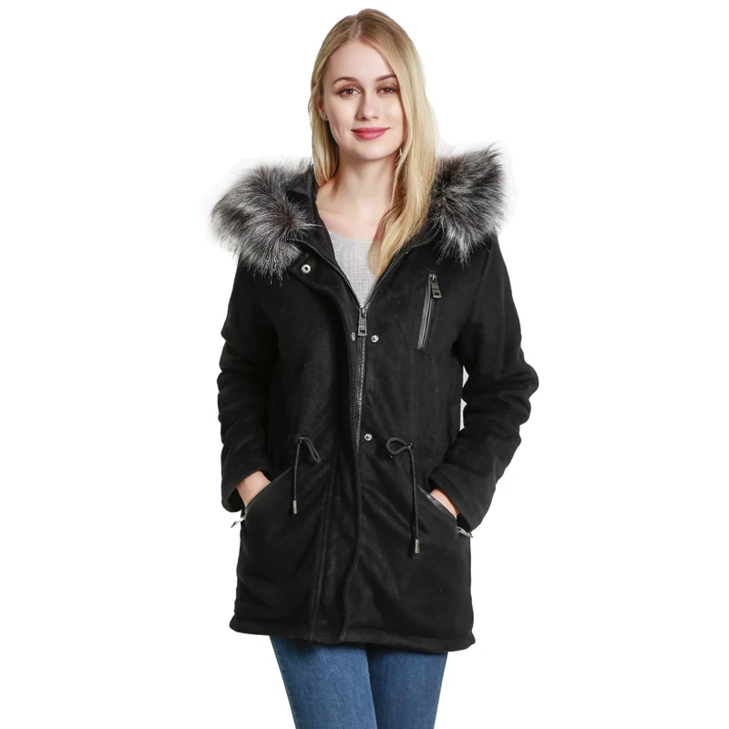 Autumn WInter Coats Women 2018 Women's Wool Coat Fashion Long Section Hooded Fur Collar Jacket Winter New Female Wool Jacket Coats