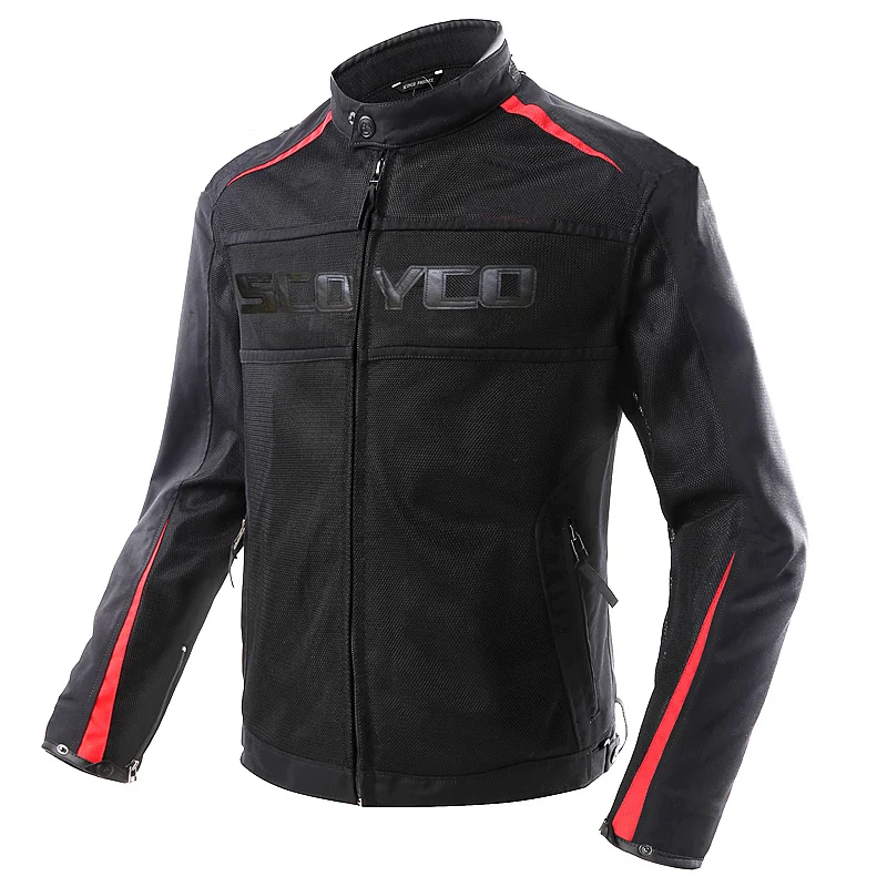 SCOYCO мотоциклетная куртка водонепроницаемая Летняя мужская одежда защитная куртка Мотокросс протектор с Локоть плеча назад протектор - Цвет: Red