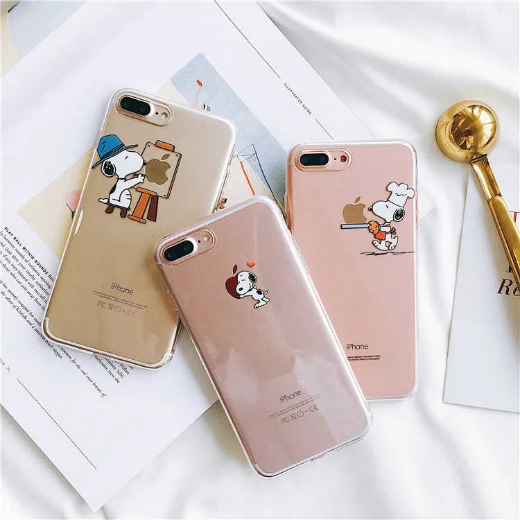 

Art Line Cute Drawing Rabbit Phone Case For iphone X Case For iphone XR 6 8 Plus Lovely Cartoon Back Cover Ultra Slim Cases Capa