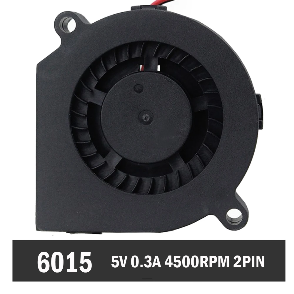 5PCS Gdstime DC 5V 60mm 60mmx15mm Blower Cooler Fan 6CM 6015 Turbine Blower Fan 2PIN Brushless Sleeve Bearing Blower Fan