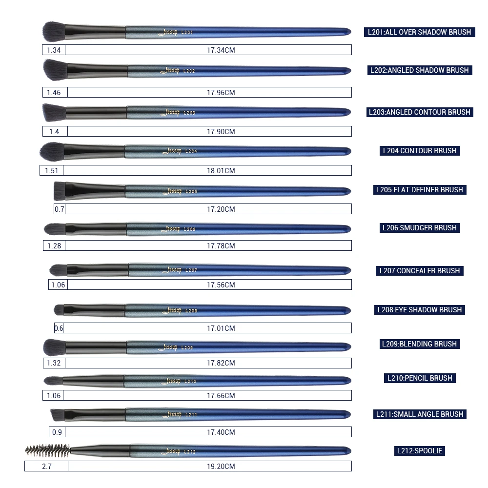 Jessup кисти для макияжа 18 шт. Королевский синий набор кистей для макияжа Красота пудра основа для макияжа контур карандаш тени для век кисти