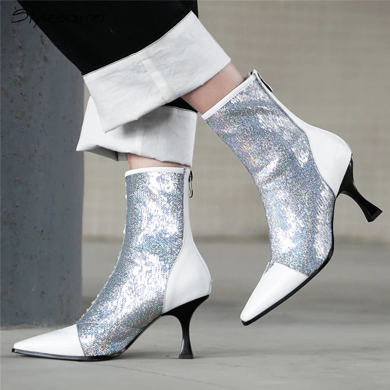 womens bling ankle boots