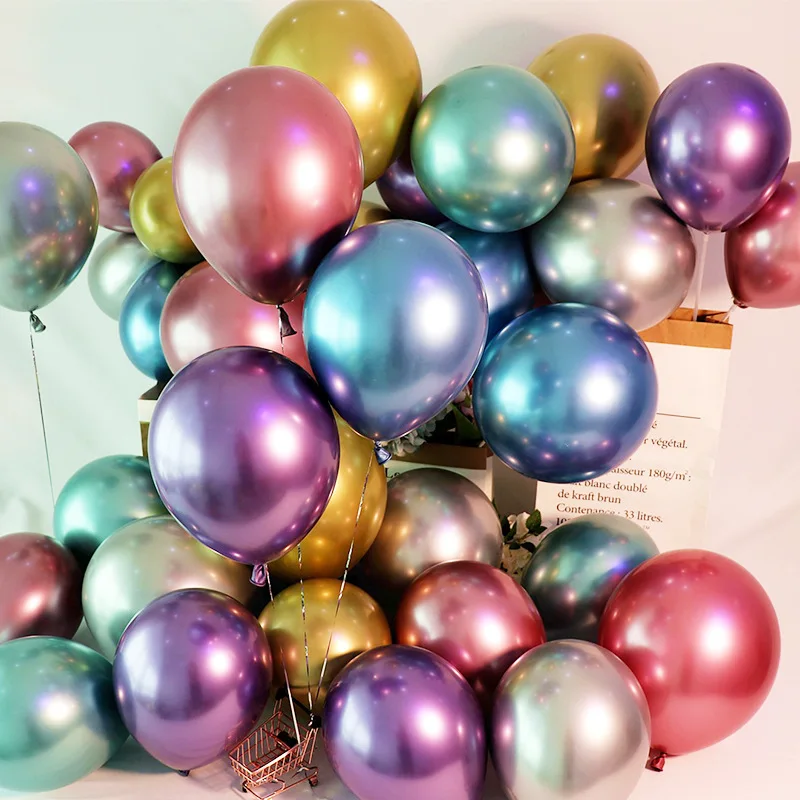 10 шт. 12 дюймов металлические шары из латекса Свадебный шар украшение на день рождения Золотой надувной Гелиевый шар Детские сувениры
