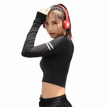 Женские фитнес топы тренировки, упражнения, физкультура Футболки Спортивная Толстовка Футболка Йога толстовки бег длинный рукав футболки CX003