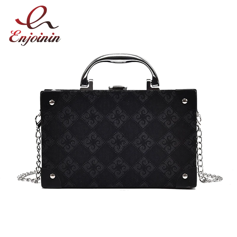 

New Arrival Geometric Flower Pattern Pu Leather Box Style Women's Purse Shoulder Bag Tote Casual Crossbody Messenger Bag Flap