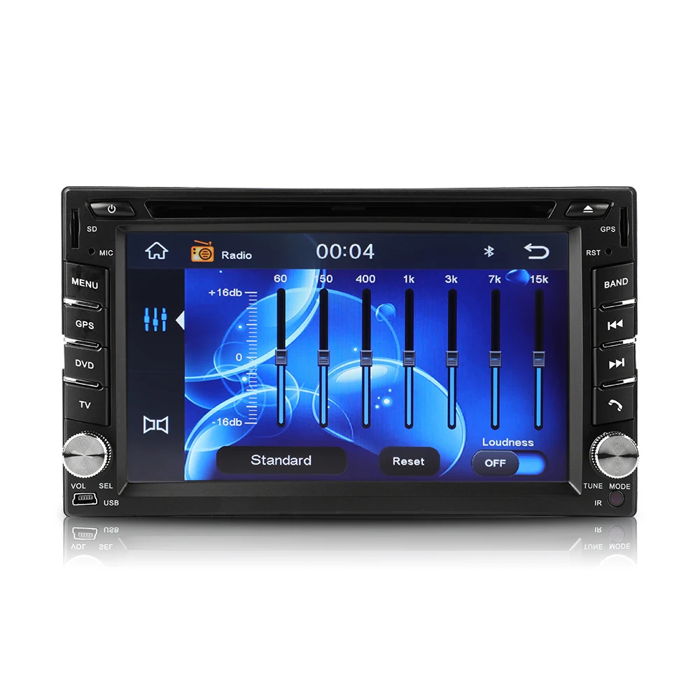 Flash Deal 2 Din Car dvd gps player HD Support reversing rear view Bluetooth USB SD CD TV 2 DIN Car Radio FREE MAP CARD+Frame metal fastene 14