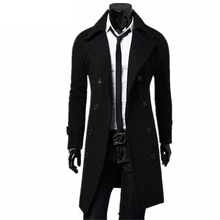 Тренчкот для мужчин куртка для мужчин s Пальто Повседневное приталенное ветронепроницаемое однотонное длинное пальто для мужчин модные зимние пальто Homme размера плюс