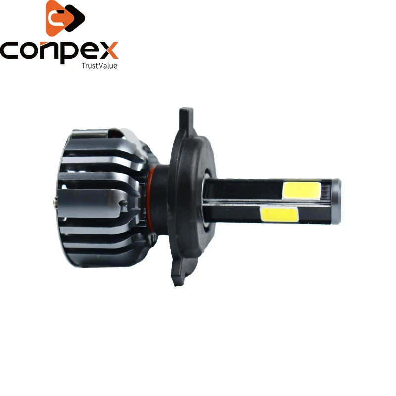 

2pcs Car Headlight Bulbs LED 12V H4 H7 Lo LED canbus Car Lights two ways vortex air cooling system four sided LED lamp beads