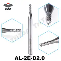 5ピース/パックAL-2E-D2.0 zcc. ct超硬ソリッドエンドミル2ミリメートル2フルートアルミ合金cnc加工フライスカッター切削工具