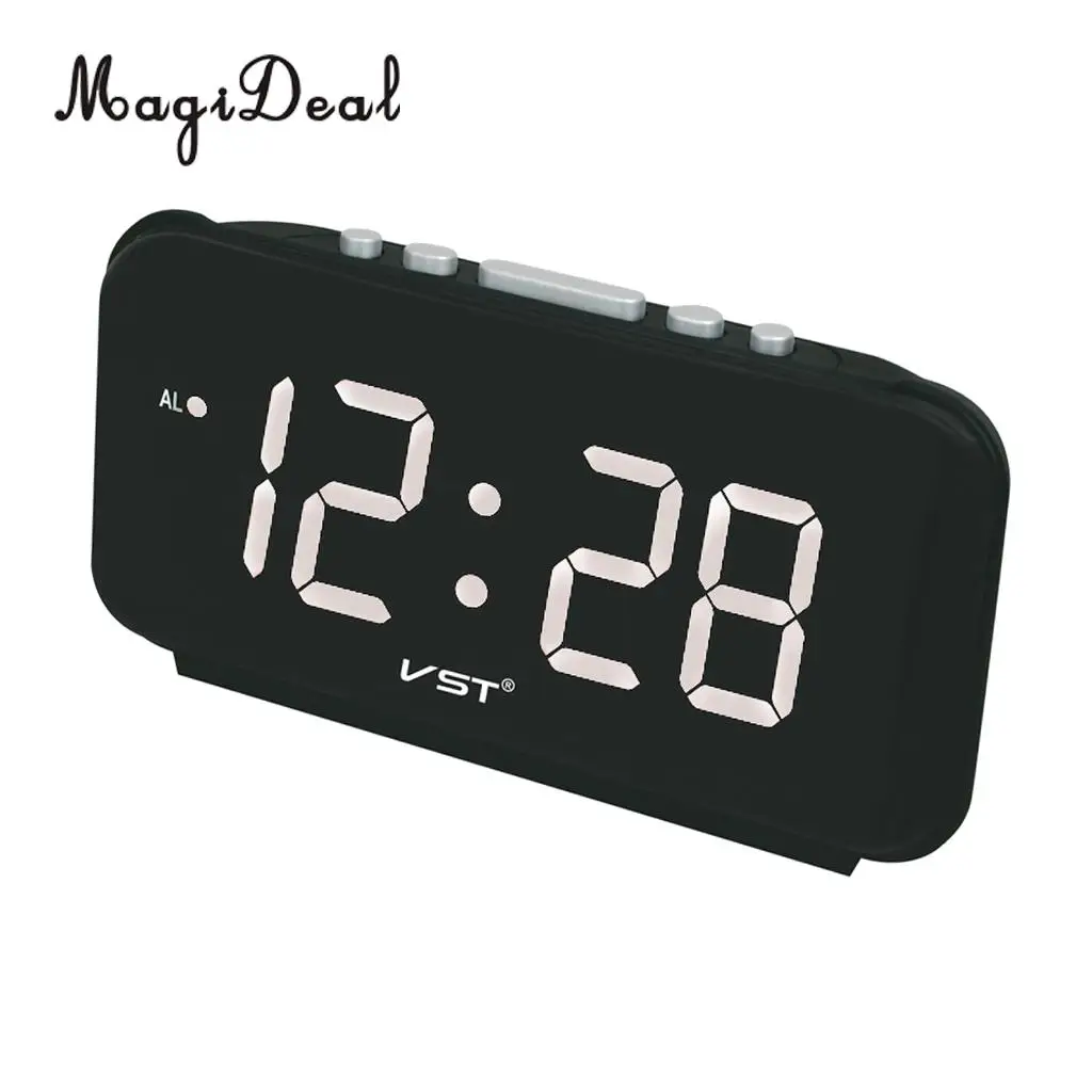 MagiDeal LED Digital Alarm Clock Awake Up Alarm Clock Snooze Alarm Clock for Home Bedroom + 1.8'' Big Display