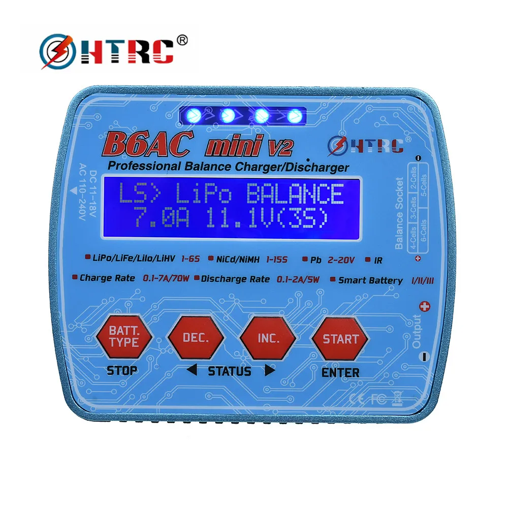 Профессиональное цифровое зарядное устройство HTRC Imax B6AC Mini 70 вт 7A RC балансирующее