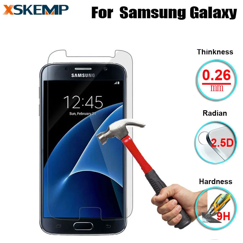9H Премиум 0 26 мм Закаленное стекло пленка для Samsung Galaxy S3 S4 S5 S6 S7 Mini G870 G890 Note 2 3