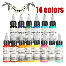 Ouxinli 14 штук 30 мл профессиональная травяная маска для чернил для татуажа, 14-цвет костюм 30 мл/бутылка тату набор красок модная Косметика Инструмент 1 OZ