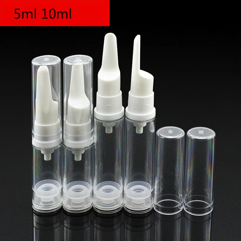 50pcs 5ml 10ml Eye Cream Airless Bottle BB Cream Containers Pump Cap