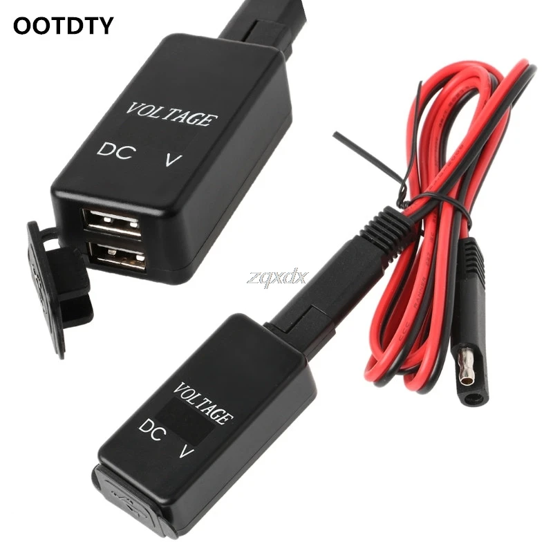 OOTDTY للماء 12 V سيارة دراجة نارية SAE إلى شاحن يو اس بي الفولتميتر ل جهاز لوحي، هاتف خلوي Z15 هبوط السفينة