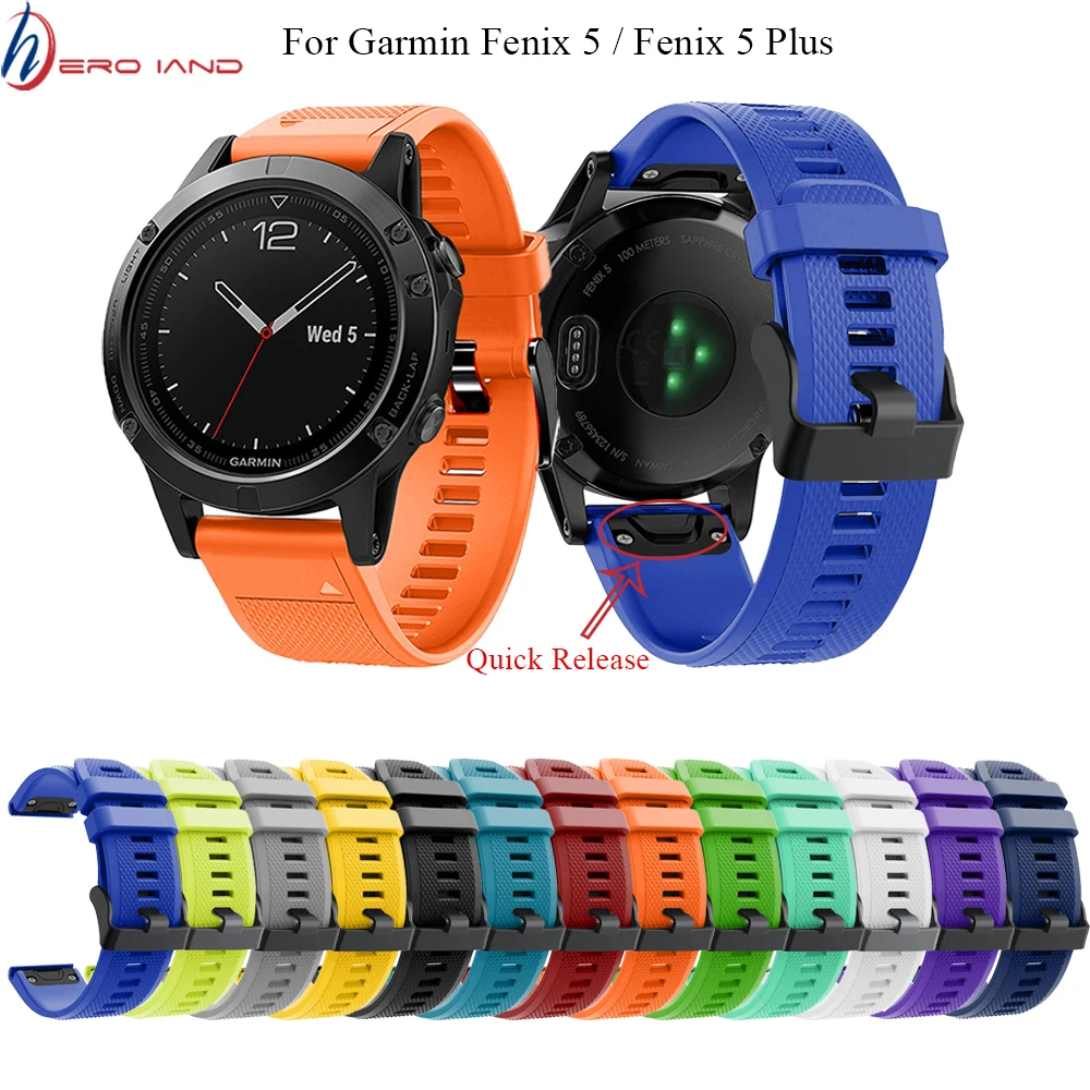 Quick Release силиконовые Easy fit запястье ремешок 26 22 20 мм для Garmin Fenix 5X5 5S плюс 3 3 HR Forerunner 935 часы