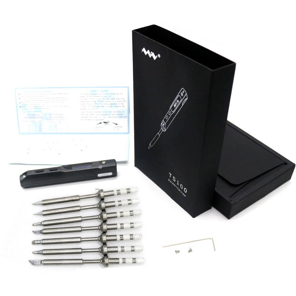 Mini Portable TS100 OLED Programmable Electric Soldering Iron station STM32 Digital display Rapid W