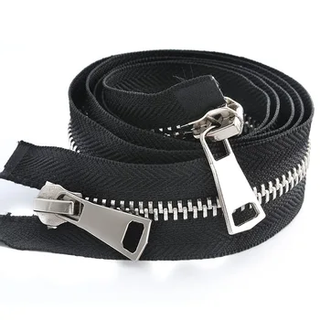 

8# Metal Double Slider Cremallera Metal Zippers Eco-friendly Open-End Zipper For Sewing Down Coat Garments DIY Accessories