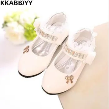 

Girls PU Leather Shoes Autumn Party Shoes For Girls Flower Wedding Children Single Student Princess Baby Shoes 988