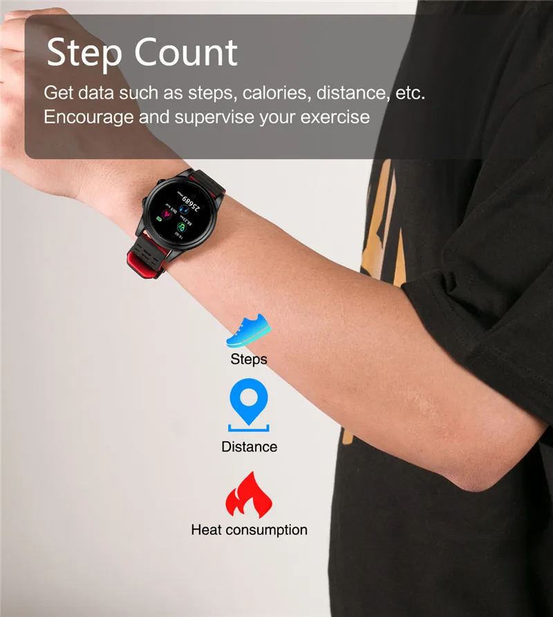 Smart watch fitness waterproof for Android IOS Step Counter